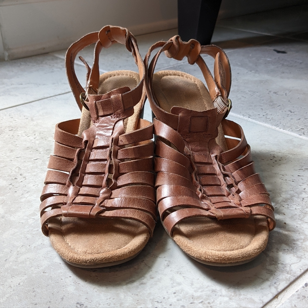 G. H. Bass and Co. Brown Wedge Sandals - Women's size 7